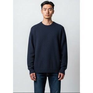 Fisherman‎ Out of Ireland Navy Blue Textured Crewneck Sweater Men's XXL